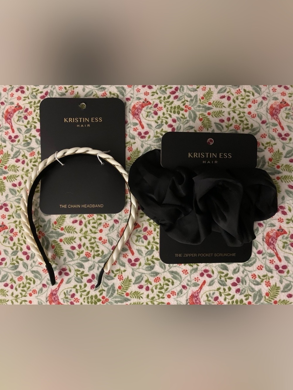 Kristin Ess White Braided Headband & Black Scrunchie Duo